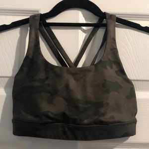 Lululemon Energy Bra, Green Camo, Sz 4